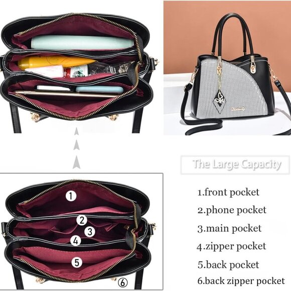 Purses and Handbags Top Handle Satchel Shoulder Bags Messenger Tote Bag for Ladi - Picture 6 of 7